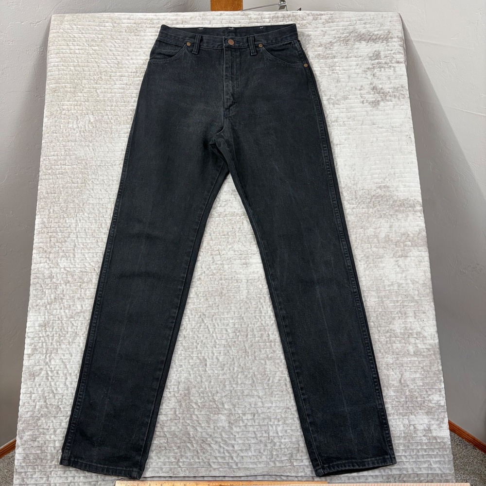 Vintage Wrangler Black High Waisted Straight Leg Jeans Made in USA 14NBPWK 11x34